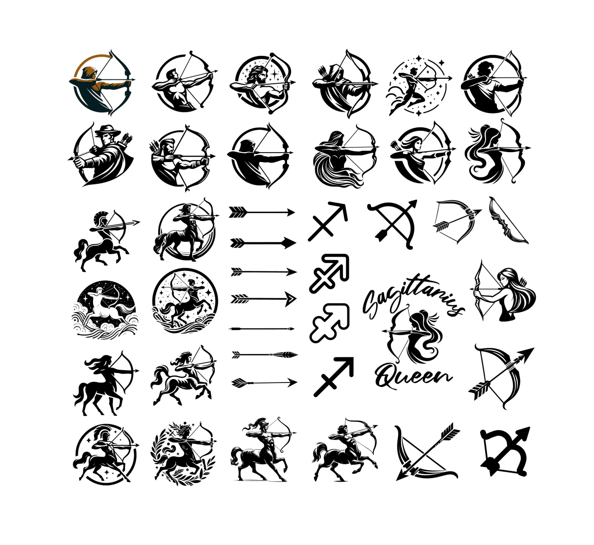 Sagittarius SVG PNG Bundle, Zodiac Sign Theme