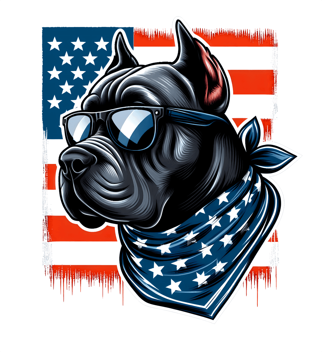 Patriotic Cane Corso Dog PNG: American Flag