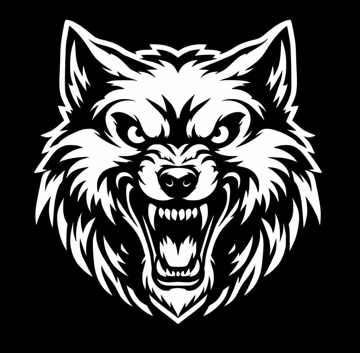 Scary White Wolf Graphics SVG PNG