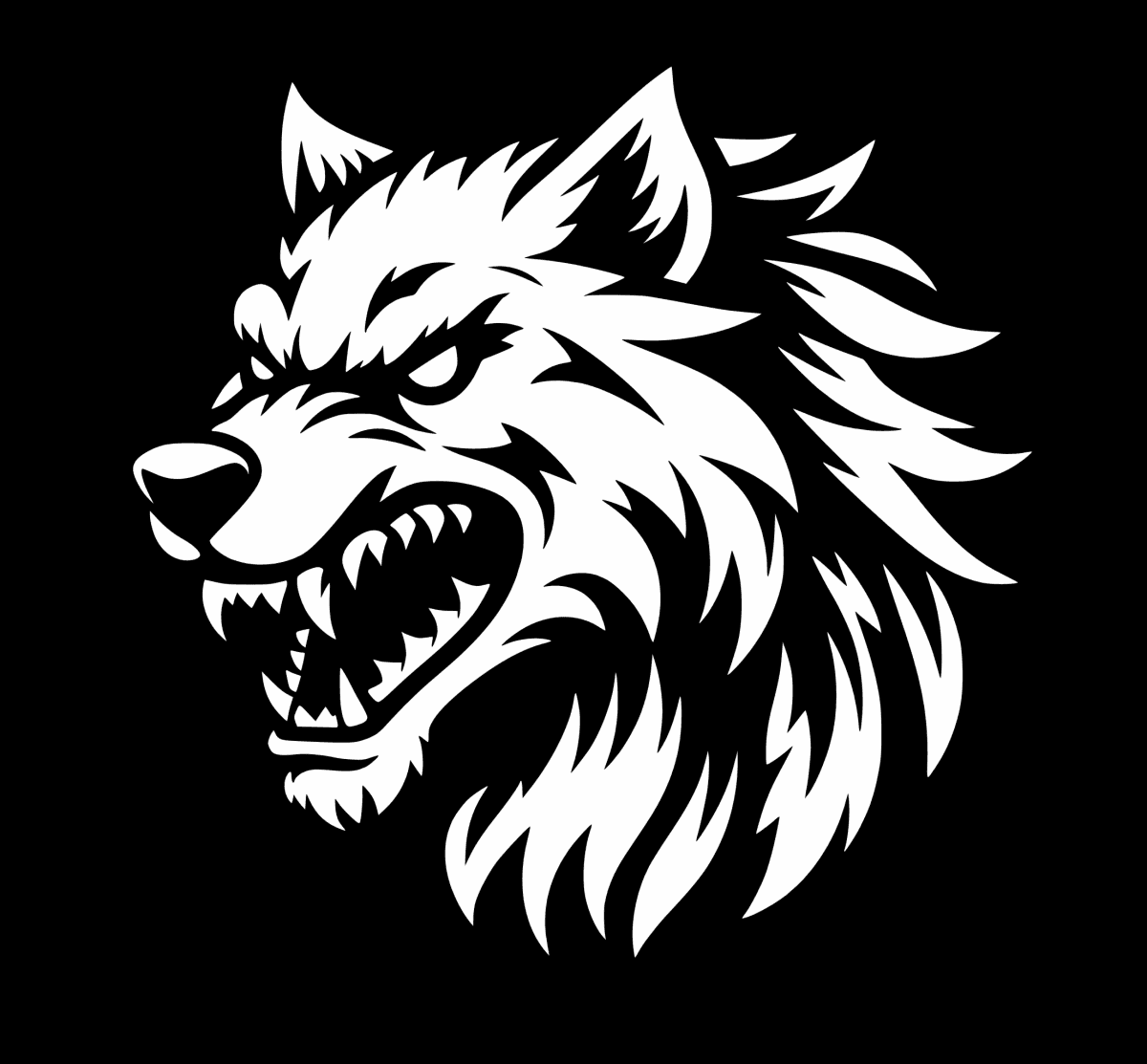 Scary White Wolf Design SVG PNG